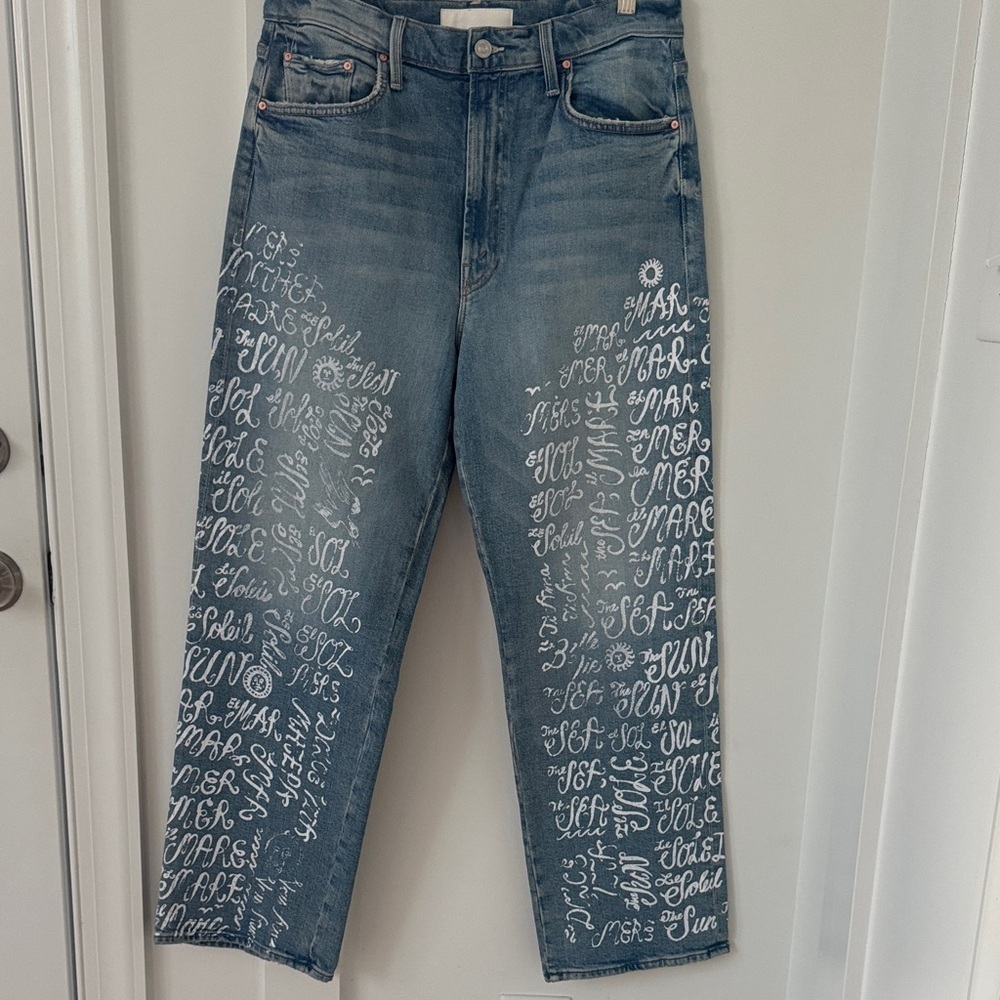 MOTHER The Rambler Zip Hover The Sun And The Sea Jeans Size 31 - Picture 3 of 15